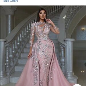 Elegant Pink and silver Embellished Dress